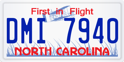 NC license plate DMI7940