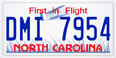 NC license plate DMI7954