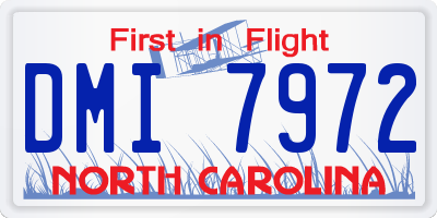 NC license plate DMI7972
