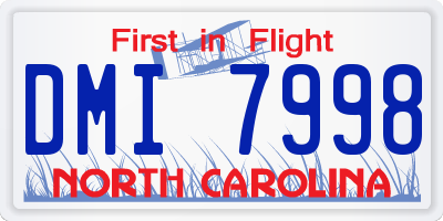 NC license plate DMI7998