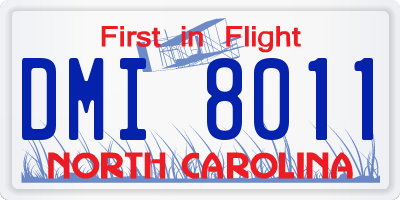 NC license plate DMI8011