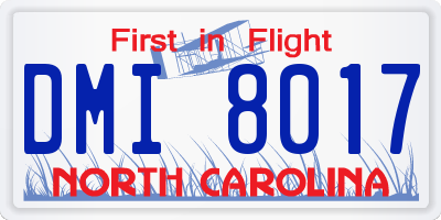 NC license plate DMI8017