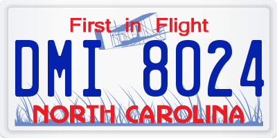 NC license plate DMI8024