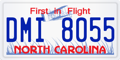 NC license plate DMI8055
