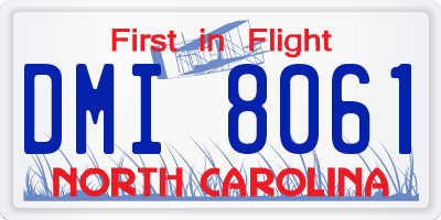 NC license plate DMI8061