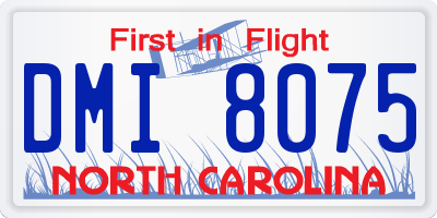 NC license plate DMI8075