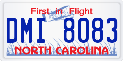 NC license plate DMI8083