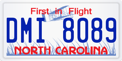 NC license plate DMI8089