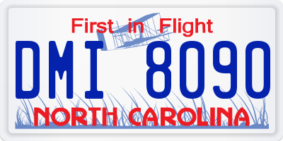 NC license plate DMI8090