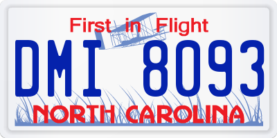NC license plate DMI8093
