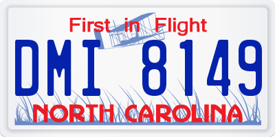 NC license plate DMI8149