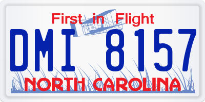 NC license plate DMI8157