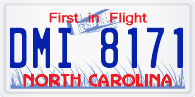 NC license plate DMI8171