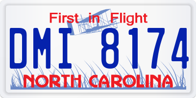 NC license plate DMI8174