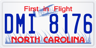 NC license plate DMI8176