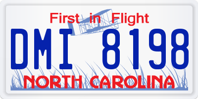 NC license plate DMI8198
