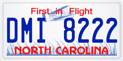 NC license plate DMI8222