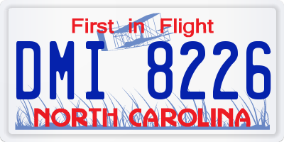 NC license plate DMI8226