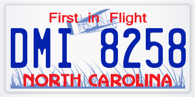 NC license plate DMI8258