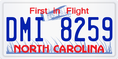 NC license plate DMI8259