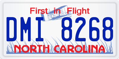 NC license plate DMI8268