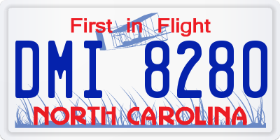 NC license plate DMI8280