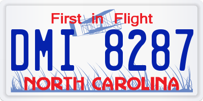 NC license plate DMI8287