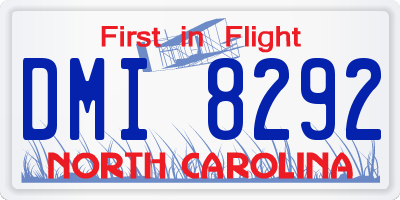 NC license plate DMI8292