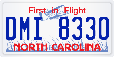 NC license plate DMI8330