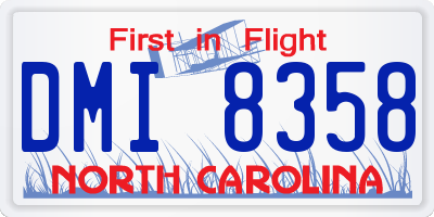 NC license plate DMI8358