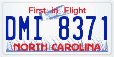 NC license plate DMI8371