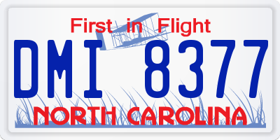 NC license plate DMI8377