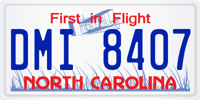NC license plate DMI8407