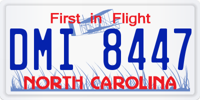 NC license plate DMI8447