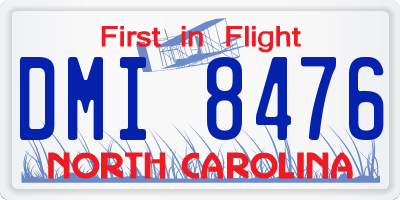 NC license plate DMI8476
