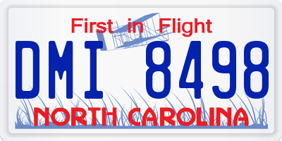 NC license plate DMI8498
