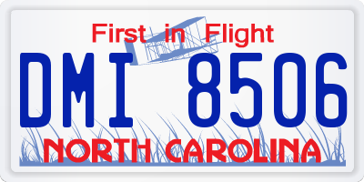NC license plate DMI8506