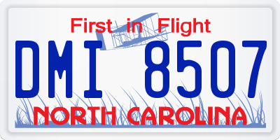 NC license plate DMI8507