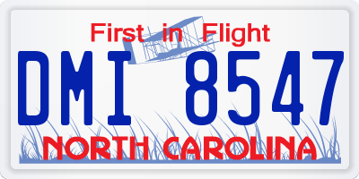 NC license plate DMI8547
