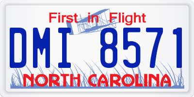 NC license plate DMI8571