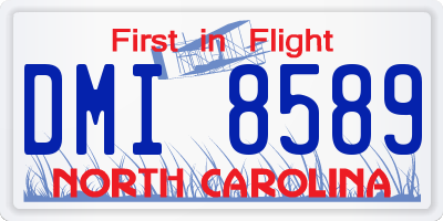 NC license plate DMI8589
