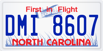 NC license plate DMI8607