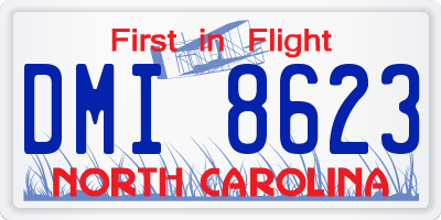 NC license plate DMI8623