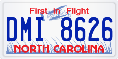 NC license plate DMI8626