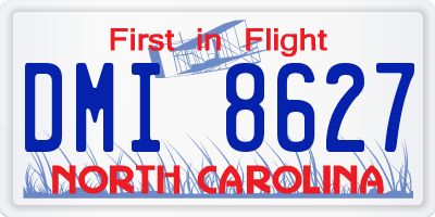 NC license plate DMI8627