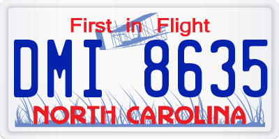 NC license plate DMI8635
