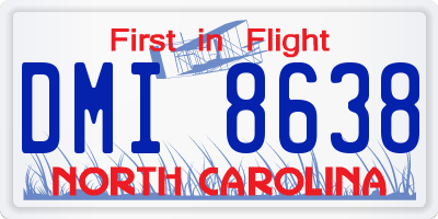 NC license plate DMI8638