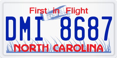 NC license plate DMI8687