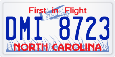 NC license plate DMI8723