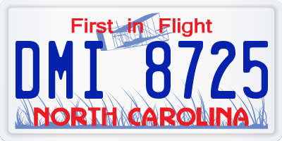 NC license plate DMI8725